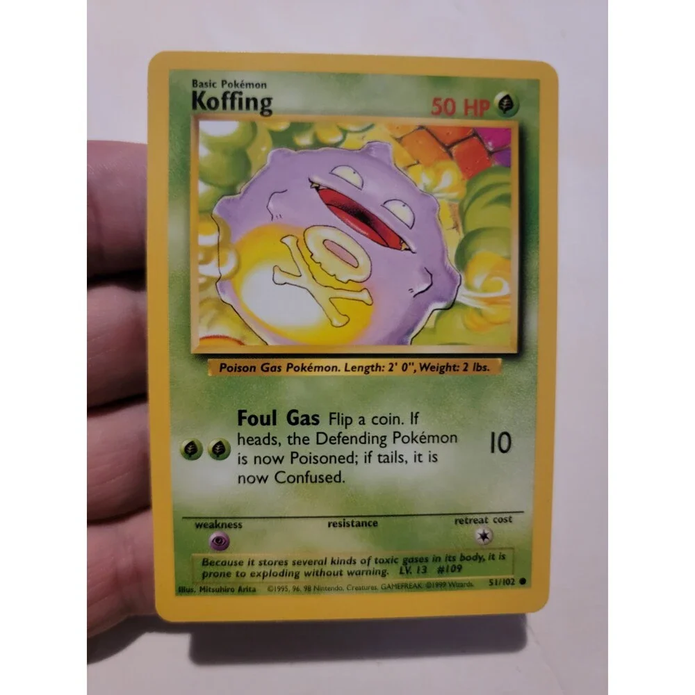 Pokemon TCG Card Vintage 1999 WOTC Game Freak Nintendo Wizards 90s Koffing